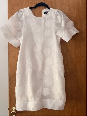 Lulu's White Dress with Embroidered Texture
